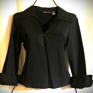 Womens Copper Key Black Collared Shirt Size Large